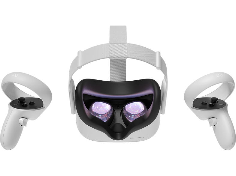 Gafas de realidad virtual - Meta Oculus Quest 2, 128 GB, 6 GB RAM, 3D, Snapdragon™ XR2 + 1 Juego Beat Saber + 1 juego Resident Evil 4, Blanco