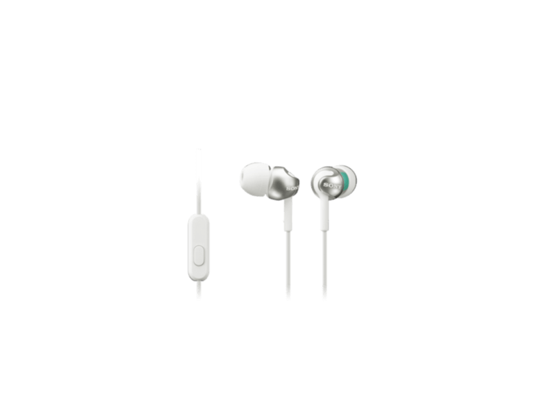 Auriculares botón - Sony MDR-EX110APW.CE7 Blanco, 103dB, Especial Android