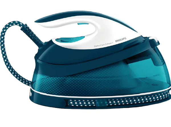 Centro de planchado - Philips GC7844/20, 2400 W, Golpe de vapor 400 g/min, 6.5 bar, Suela de SteamGlide, Verde
