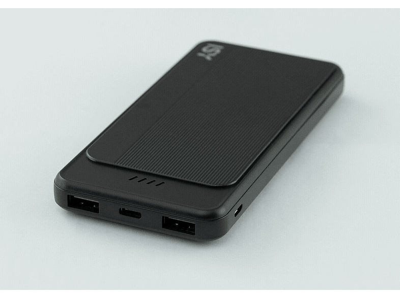 Powerbank - Isy IPP-10000-C-BK, 10000 mAh, 2.4 A, Control de carga, Micro USB, USB-C, Negro