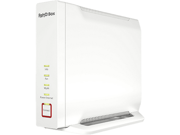 Router inalámbrico - AVM FRITZ!Box, Triple Banda, 2400 mbps, 4x4 MIMO, Wi-Fi 6, LAN, WAN, Base DECT, Blanco