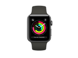 Apple Watch Series 3 GPS, 38 mm, Caja de aluminio gris espacial y correa deportiva negro