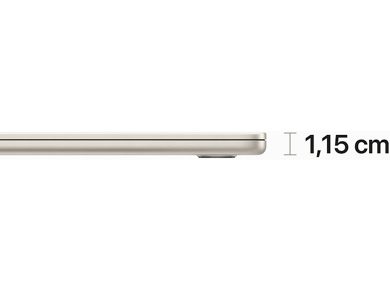 APPLE MacBook Air (2023), 15.3 Retina, Chip M2 de Apple, 8 GB, 256 GB SSD, MacOS, Teclado Magic Keyboard Touch ID, Blanco estrella