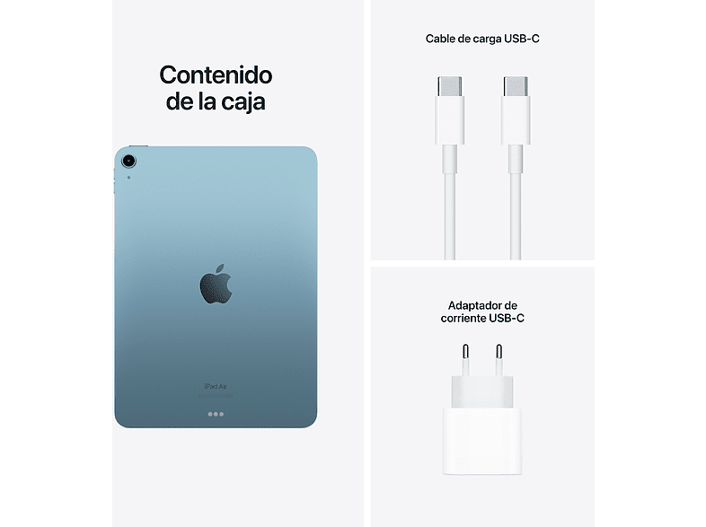 Apple iPad Air, 256 GB, Azul, WiFi, 10.9, Liquid Retina, Chip M1 con Neural Engine