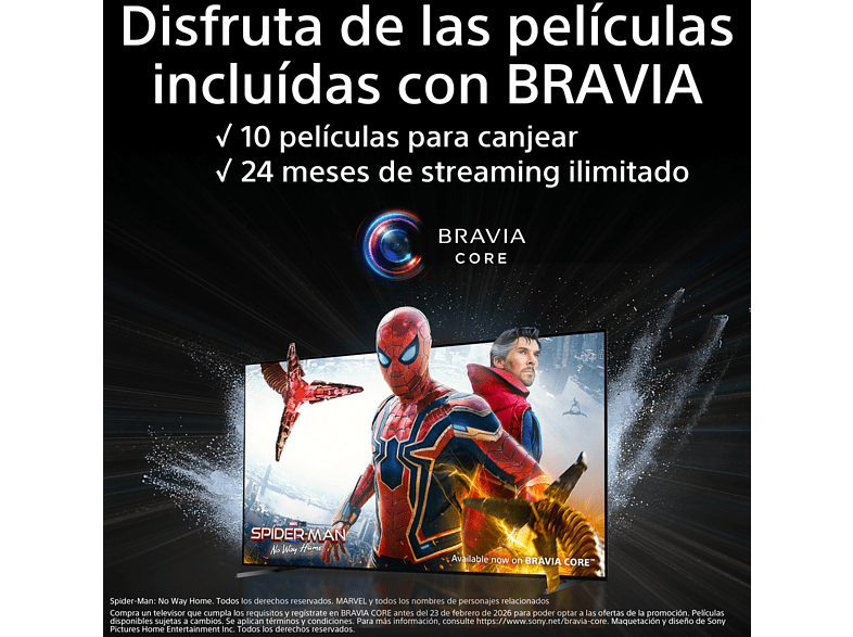 TV OLED 65 - Sony BRAVIA XR 65A80L, 4K HDR 120, HDMI 2.1 Perfecto PS5, Smart TV (Google TV), Alexa, Siri, Bluetooth, Chromecast, Eco, Diseño Elegante