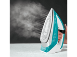 Plancha de vapor - Polti Vaporella Quick & Slide QS210, 2.400 W, 250 g/min, Pro-Steam, 0.35 l, Blanco/Verde