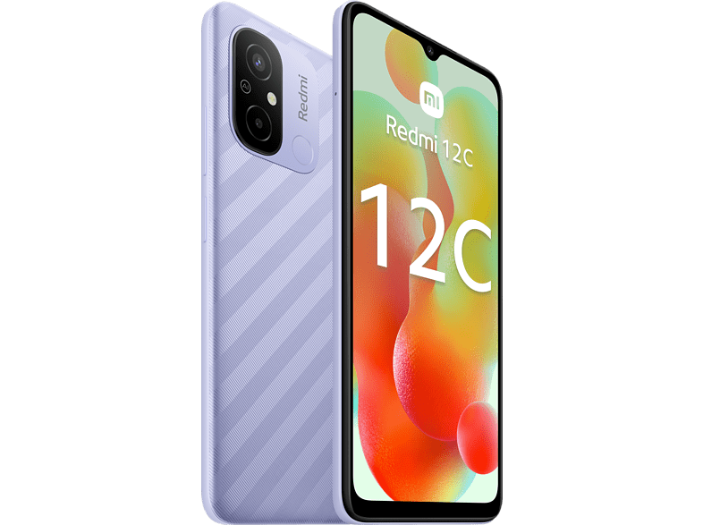 Móvil - Xiaomi Redmi 12C, Morado, 128 GB, 4 GB RAM, 6.71 HD+ Dot Drop display, MediaTek Helio G85, 5000 mAh, Android