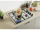 Encimera - Candy Idea CHW6LBX/4U2, Gas natural, 4 quemadores, Mandos laterales, Adaptable a butano, 60cm, Inox