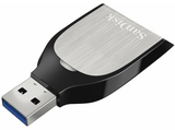 Lector tarjeta SD - SanDisk 00173400, Conexión USB, Para tarjetas SD, SD UHS-I y UHS-II, Plata