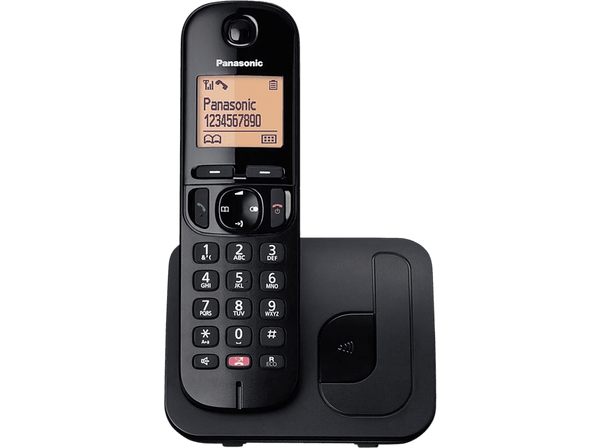 Teléfono - Panasonic KX-TGC250SP, Inalámbrico, 1.6", 50 contactos, Bloqueo llamada, Manos libres, Modo ECO, Hasta 18h, Negro