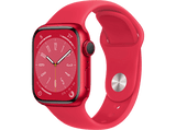Apple Watch S8 (2022), GPS, 41 mm, Caja de aluminio, Vidrio delantero Ion-X, Correa deportiva PRODUCT(RED)