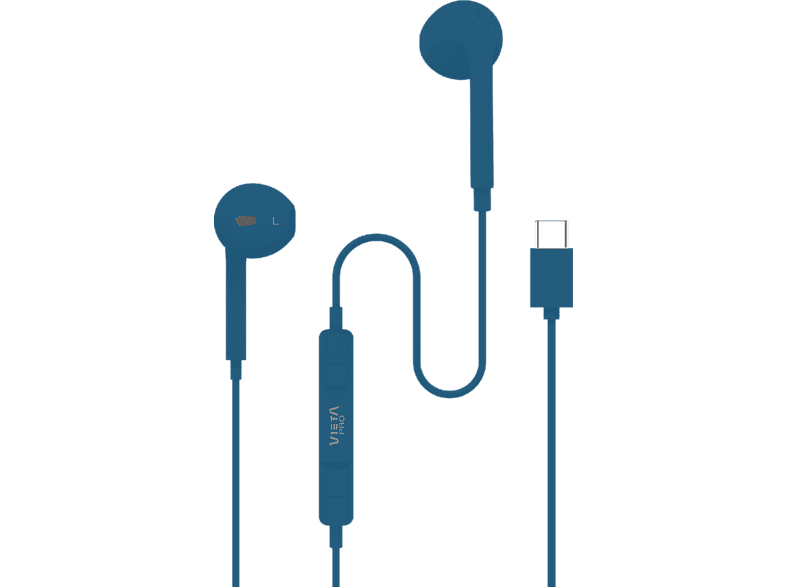 Auriculares - Vieta Pro Homy, Auricular de botón, Con micrófono, Type C, Azul