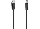 Cable USB - Hama 00200603, 3 m, De USB-A a USB-B, USB 2.0, 480 MBit/s, Doble protección, Negro