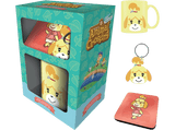 Caja regalo - Sherwood Animal Crossing (Isabelle), Taza de cerámica + Llavero de goma + Posavasos, Multicolor
