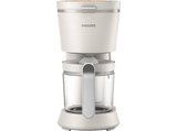 Cafetera de goteo - Philips Eco Conscious Edition HD5120/00, Sostenible, 1000 W , 10 Tazas, Función de apagado, Jarra cristal, Blanco