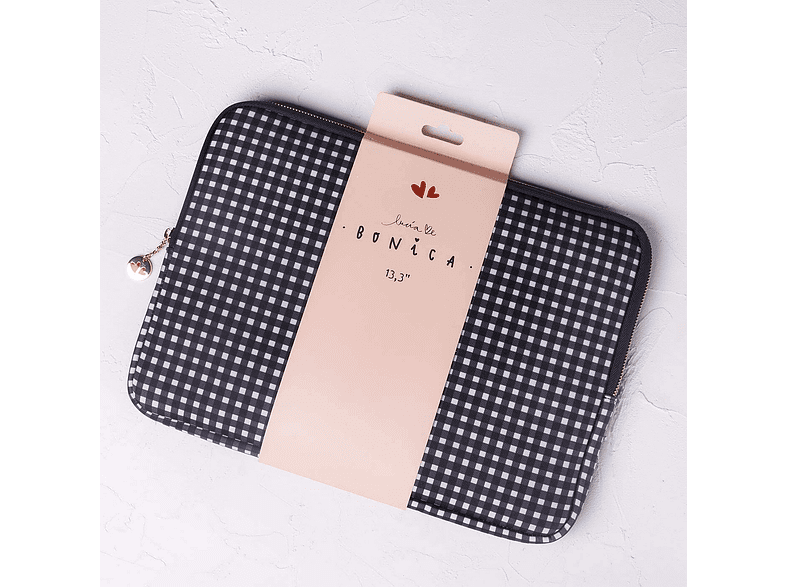 Funda tablet - Wondee Lucía Be, De 11, Universal, Textura antideslizante, Blanco y Negro