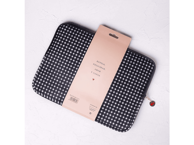 Funda tablet - Wondee Lucía Be, De 11, Universal, Textura antideslizante, Blanco y Negro
