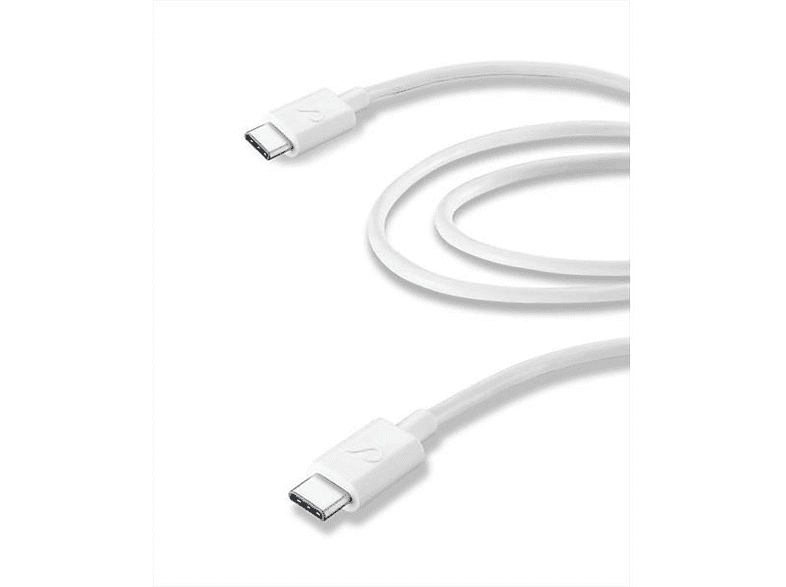 Cable USB - Cellular Line Home USBDATACUSBC2C2MW, USB-C a USB-C, 2 m, Blanco