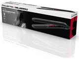 Plancha de pelo - Rowenta x Karl Lagerfeld Easyliss SF161LF0, 240 V, Revestimiento cerámico con turmalina, Monotemperatura 200 °C,  Negro y rojo