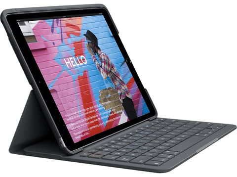 Funda con teclado - Logitech Slim Folio Funda con Teclado Bluetooth Gris para iPad 2019 10.2
