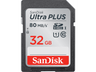 Tarjeta SDHC - WD SanDisk Ultra Plus, 32 GB, Clase 10, Gris