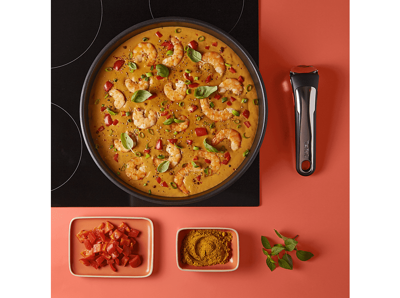 Set de sartenes - Tefal Ingenio Preference L97394 24-28, Antiadherente, Acero Inoxidable, Con Mango, Negro