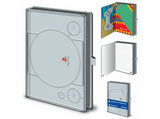 Libreta - Sherwood PlayStation PS1 Premium, A5 Premium, Cuero ecológico, Gris