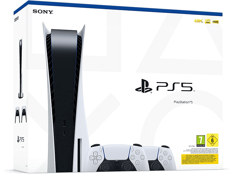 Consola - Sony PlayStation 5 Standard (2 Mandos DualSense™ incluidos), 825 GB, 4K HD, Negro y Blanco