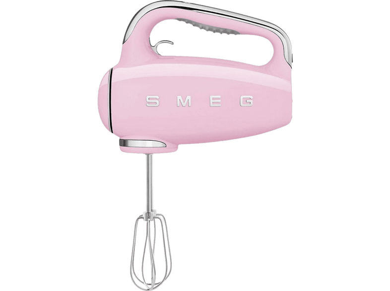 Batidora de mano - Smeg HMF01PKEU 50' Style, Eléctrica, 250 W, 9 Velocidades, Función turbo, LED, Rosa