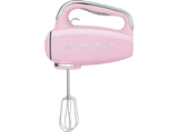 Batidora de mano - Smeg HMF01PKEU 50' Style, Eléctrica, 250 W, 9 Velocidades, Función turbo, LED, Rosa