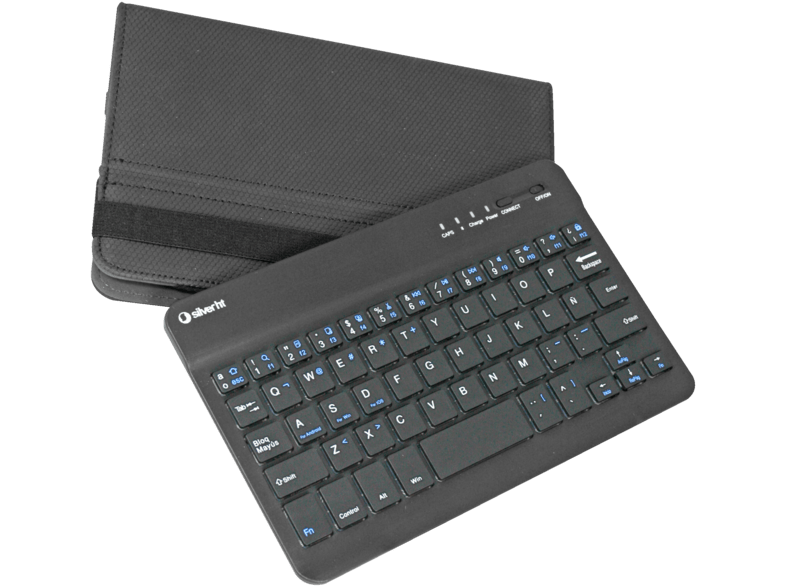Funda con teclado - Silver HT Gripcase, Para Tablet de 10, Bluetooth, Función de soporte, Negro