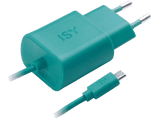 Cargador de pared - Isy IWC 3000, Universal, Conexión Micro USB, Verde