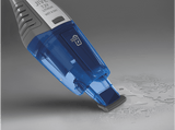 Aspirador de mano - Hoover  JIVE HJ72WDLB 011, Sólidos y Líquidos, 7.2 V, 10 min, Filtro Lavable, 0.3L, Carga Rápida 90min, Gris/Azul
