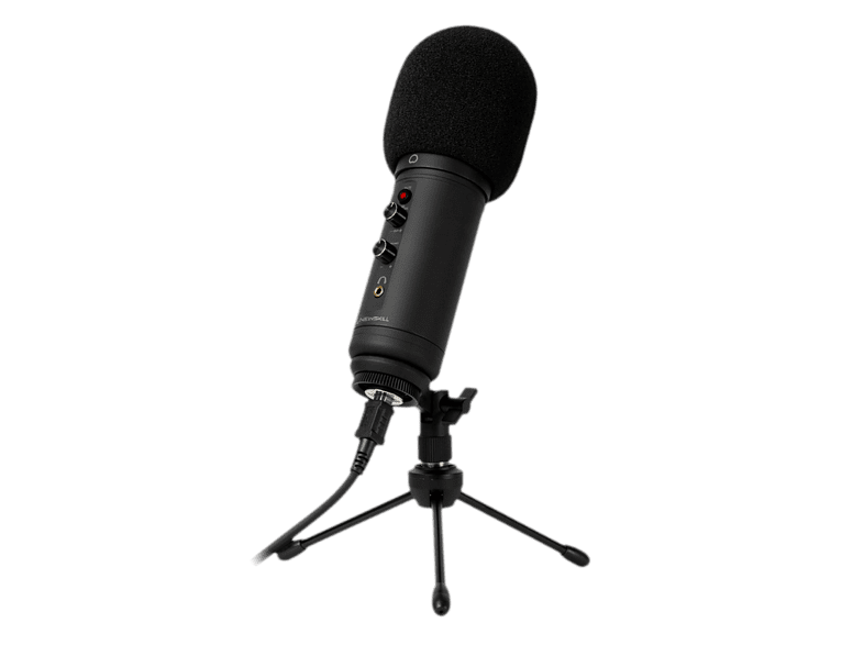 Micrófono - Kaliope NS-AC-KALIOPE, USB, Jack 3.5 mm, PC, -36dB, Retroiluminación RGB, Unidireccional, Negro