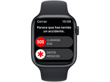 Apple Watch S8 (2022), GPS, 45 mm, Caja de aluminio, Vidrio delantero Ion-X, Correa deportiva medianoche