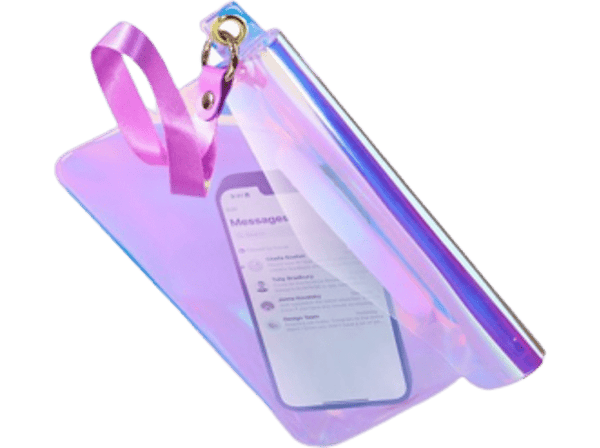 Funda - CellularLine VOYAGERPOUCH23T, Resistente al agua, Con correa, Certificación IP64, Transparente