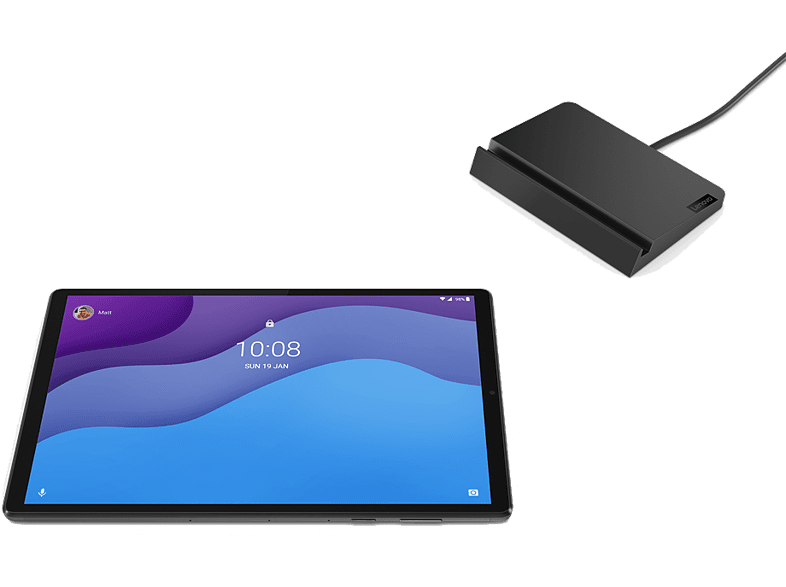 Tablet - Lenovo Tab M10 HD (2nd Gen), 10.1  HD, MediaTek Helio P22T, 4 GB RAM, 64GB eMMC, WiFi, Android + Estación de carga