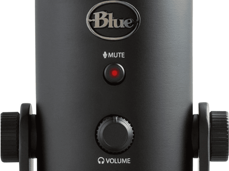 Micrófono - Blue Yeti Blackout, USB, Para PC, Mac y PS4, 120 dB, Negro