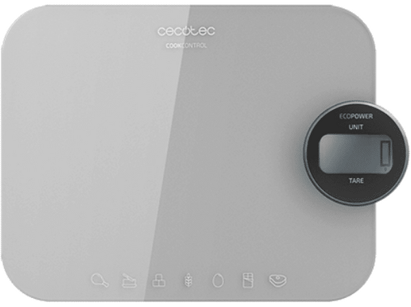 Balanza de cocina - Cook Control 10300 EcoPower Nutrition, 8 Kg, Pantalla LCD, Inox
