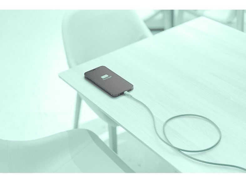 Cable USB - CellularLine Soft, Para Apple, 1'2 m, Verde