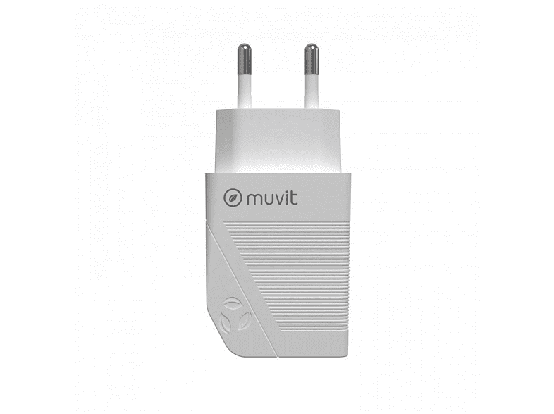 Cargador - Muvit MCACC0003, 18W, 2 USB, Carga rápida, 4.8A, Blanco