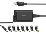Cargador universal - Hama 00200001, 7 adaptadores, Voltaje de entrada 100 - 240 V, potencia 45W, Negro