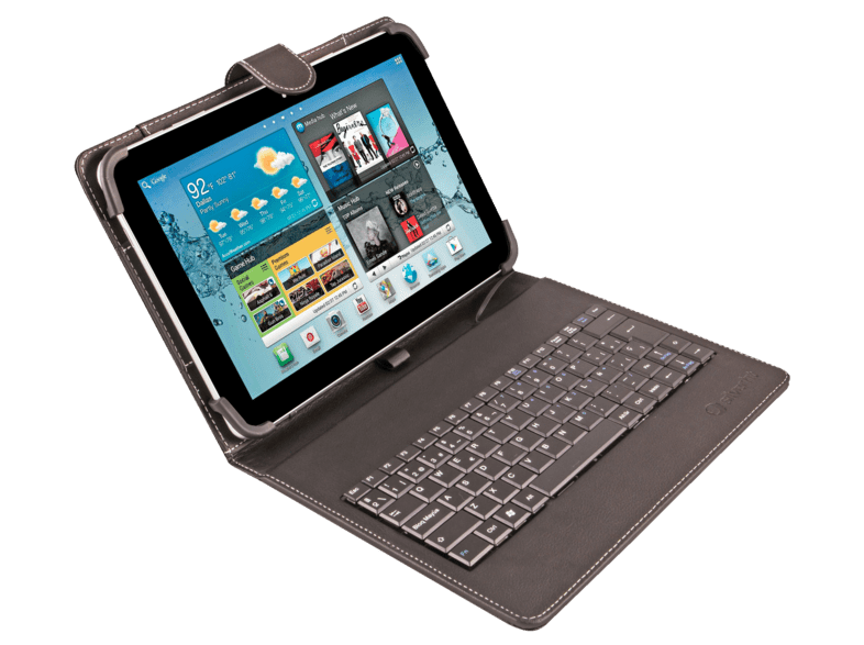 Funda con teclado para tablets de 9 a 10 pulgadas - Silver HT 19160, microUSB, negro, función