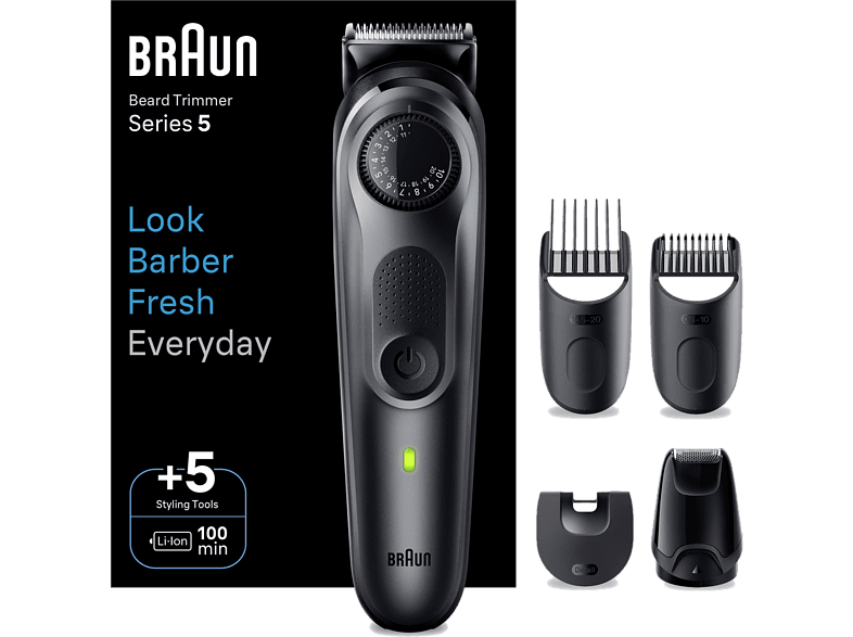 Braun Series 5 BT5420 Recortadora De Barba 40 Ajustes de longitud 4 Accesorios 100 min autonomía