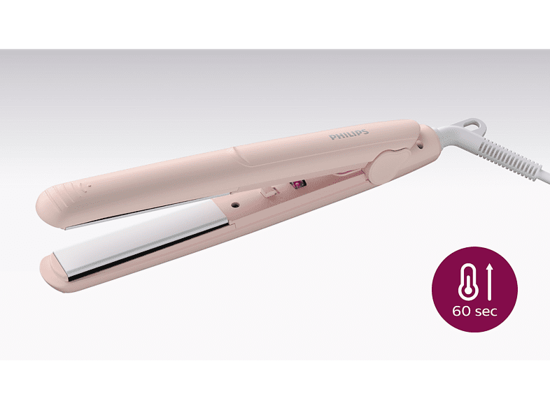 Secador - Philips BHP398/00, Set de secador y plancha, 1600 W, Accesorio ThermoProtect, Placas con queratina, Rosa