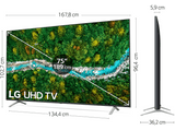 TV LED 75 - LG 75UP77109LC, UHD 4K, Imagen 4k Quad Core, Smart TV, DVB-T2 (H.265), Negro