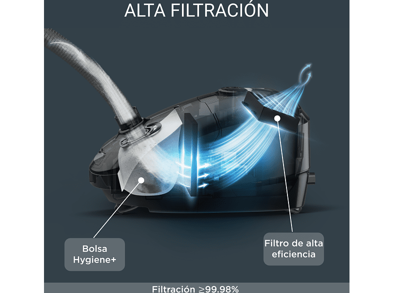 Aspirador con bolsa - Rowenta Power XXL RO3154EA, Hasta 900 W, 4.5 L, Radio acción 12 m, Rojo