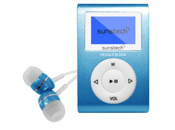 Reproductor MP3 - Sunstech Dedalo III, 8GB, 4h Autonomía, Radio FM, Azul