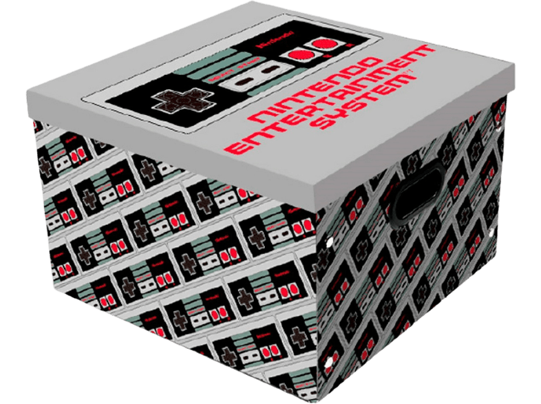 Caja organizadora - Pyramid Nintendo, 38.5 x 33.5 cm, Con asas, Gris