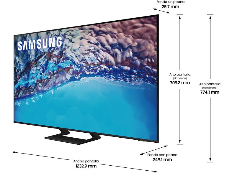 TV LED 55 - Samsung UE55BU8500KXXC, UHD 4K, Procesador Crystal 4K, Smart TV, Negro
